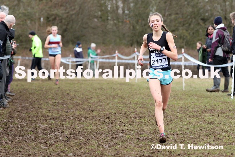 Womens under-17s, 2020 British Athletics Inter Counties Cross Country Champs., Prestwold Hall, Loughborough. Photo: David T. Hewitson/Sports for All Pics